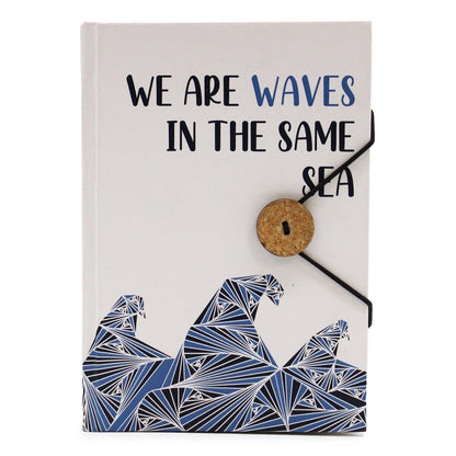 Notebook with strap - Waves in the same sea - DuvetDay.co.uk