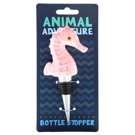 Novelty Ceramic Bottle Stopper - Seahorse - DuvetDay.co.uk