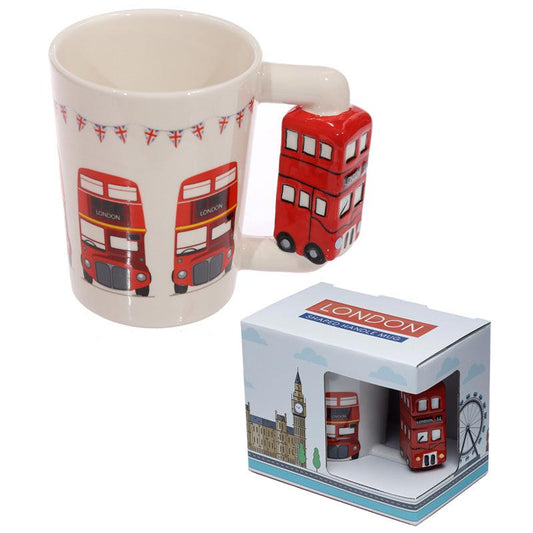 Novelty Ceramic Mug with London Bus Handle - DuvetDay.co.uk