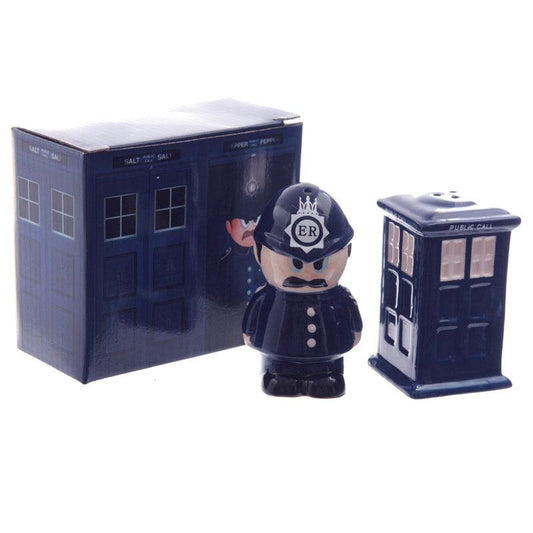 Novelty Police Box and Policeman Salt and Pepper Set - DuvetDay.co.uk