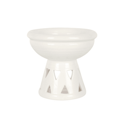 Off White Deep Bowl Oil Burner - DuvetDay.co.uk