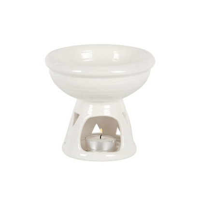 Off White Deep Bowl Oil Burner - DuvetDay.co.uk