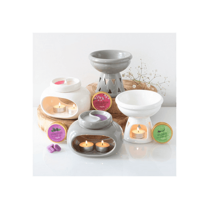 Off White Deep Bowl Oil Burner - DuvetDay.co.uk