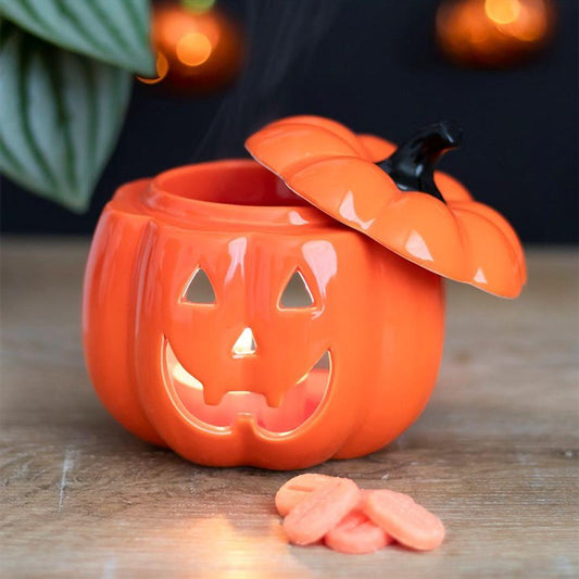 Orange Jack-O-Lantern Oil Burner - DuvetDay.co.uk