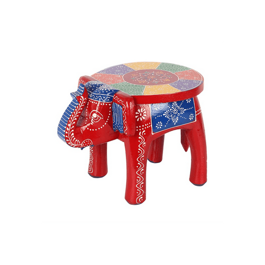 Ornamental Multicoloured Elephant Stool - DuvetDay.co.uk