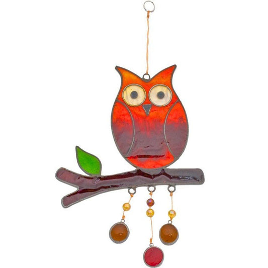 Owl On A Branch Suncatcher - DuvetDay.co.uk