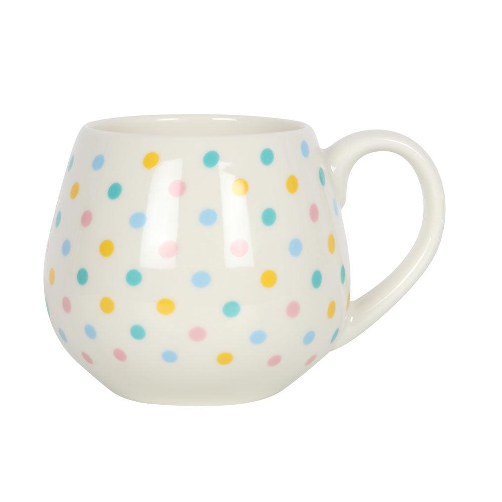 Pastel Coloured Spotted Polka Dot Rounded Mug