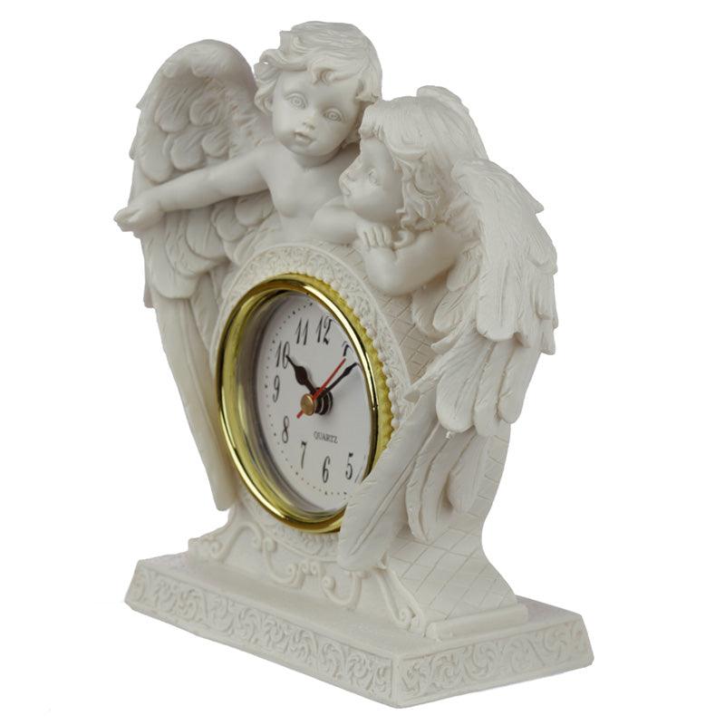 Peace of Heaven Cherub - Endless Love Mantle Clock - DuvetDay.co.uk