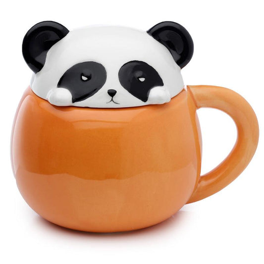 Peeping Lid Ceramic Lidded Animal Mug - Adoramals Panda - DuvetDay.co.uk