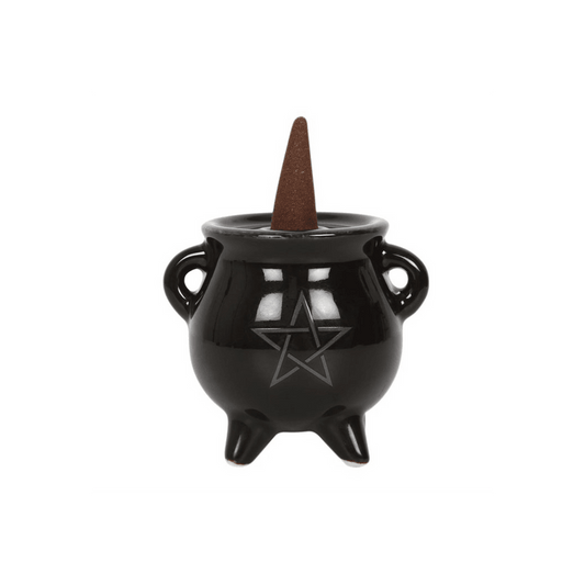 Pentagram Cauldron Ceramic Incense Holder - DuvetDay.co.uk