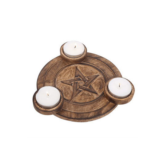 Pentagram Tea Light Candle Holder - DuvetDay.co.uk