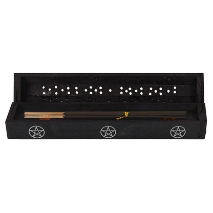 Pentagram Wooden Black Pepper Incense Box Set - DuvetDay.co.uk