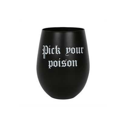 Pick Your Poison Stemless Wine Glass - DuvetDay.co.uk