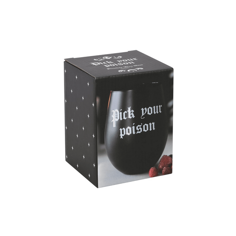 Pick Your Poison Stemless Wine Glass - DuvetDay.co.uk