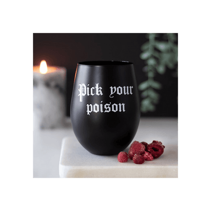 Pick Your Poison Stemless Wine Glass - DuvetDay.co.uk