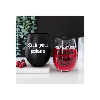 Pick Your Poison Stemless Wine Glass - DuvetDay.co.uk