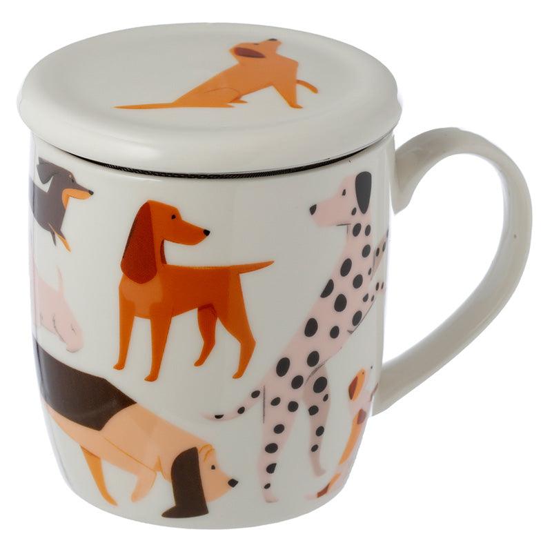 Porcelain Mug & Infuser Set - Bark Dog - DuvetDay.co.uk