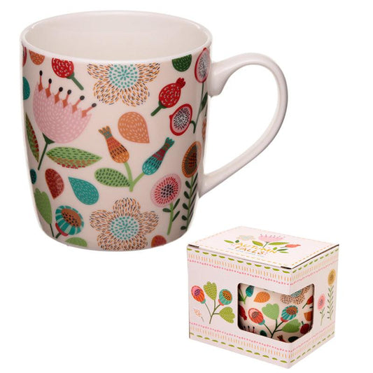 Porcelain Mug - Autumn Falls Floral Design - DuvetDay.co.uk