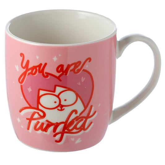 Porcelain Mug - Pink You are Purrfect Valentine's Simon's Cat Porcelain Mug - DuvetDay.co.uk