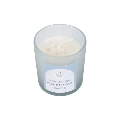 Positive Energy White Sage Crystal Chip Candle - DuvetDay.co.uk