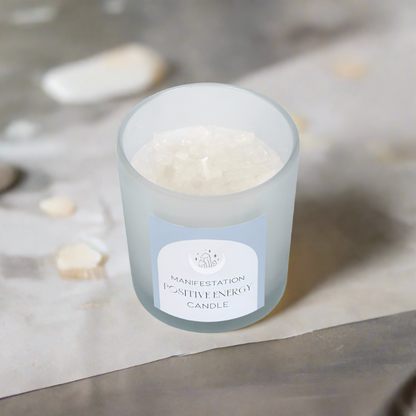 Positive Energy White Sage Crystal Chip Candle