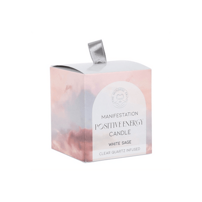 Positive Energy White Sage Crystal Chip Candle - DuvetDay.co.uk