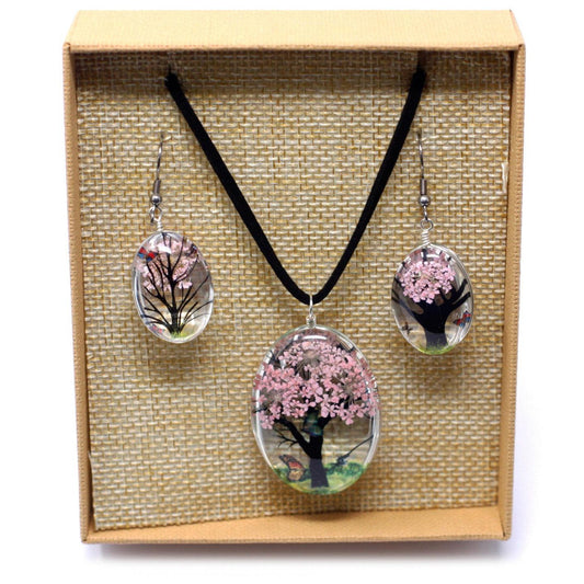 Pressed Flowers - Tree of Life set - Pink - DuvetDay.co.uk