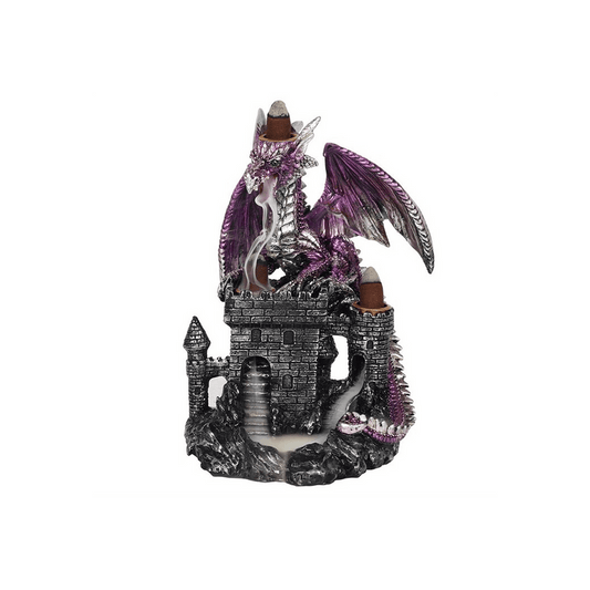 Purple Dragon on Castle Backflow Incense Burner