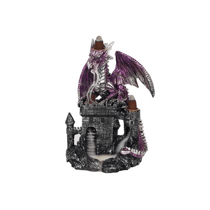 Purple Dragon on Castle Backflow Incense Burner - DuvetDay.co.uk