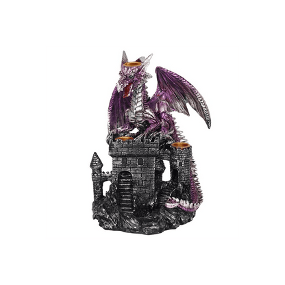 Purple Dragon on Castle Backflow Incense Burner - DuvetDay.co.uk