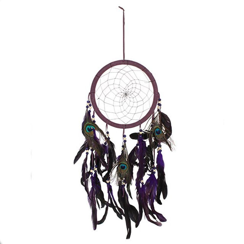 Purple Peacock Feather Dreamcatcher - DuvetDay.co.uk