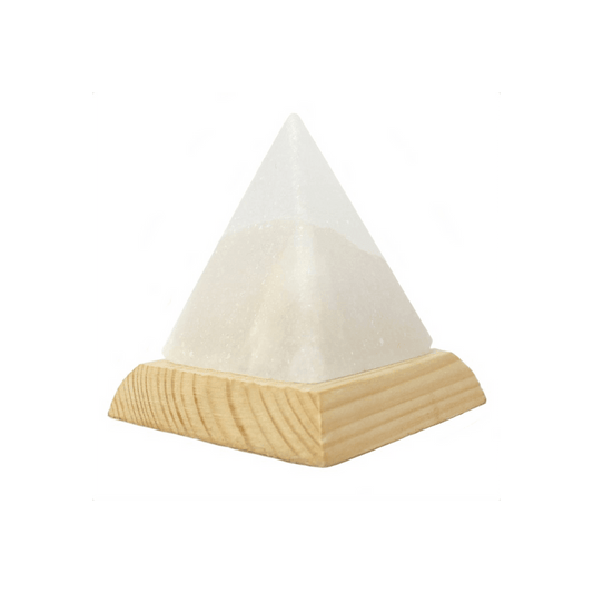 Pyramid White USB Salt Lamp - DuvetDay.co.uk
