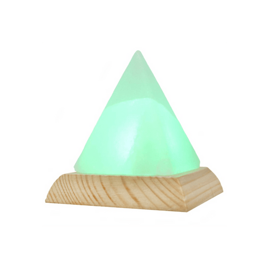 Pyramid White USB Salt Lamp - DuvetDay.co.uk