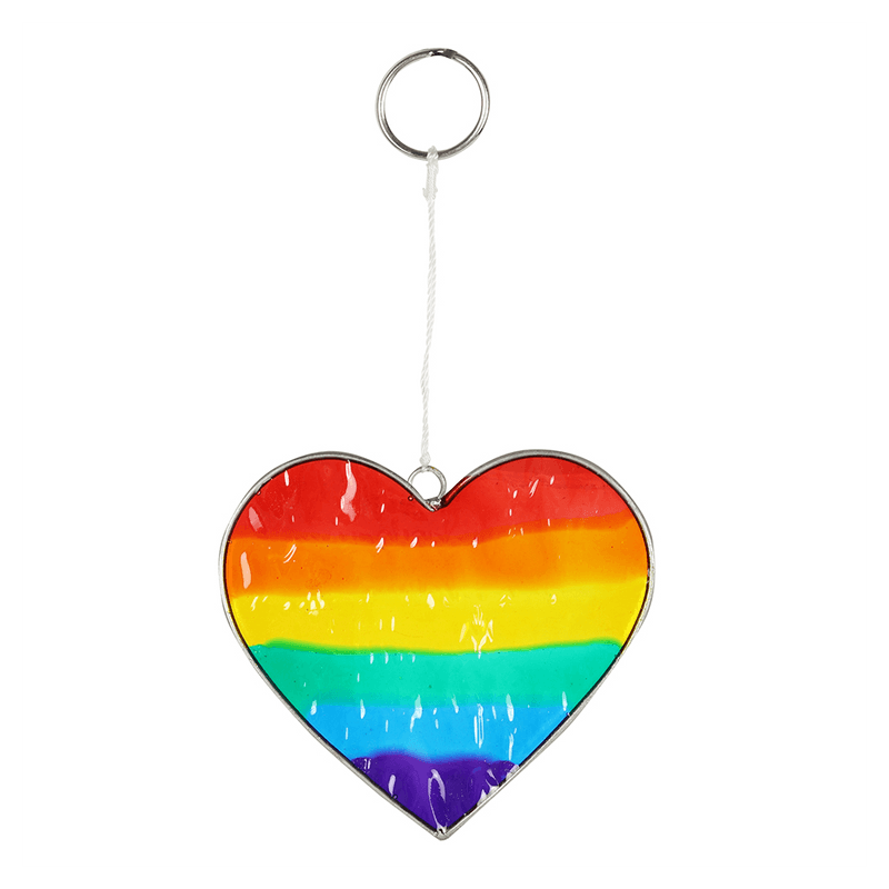 Rainbow Heart Suncatcher - DuvetDay.co.uk