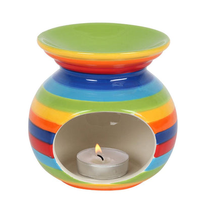 Rainbow Stripe Oil Burner - DuvetDay.co.uk