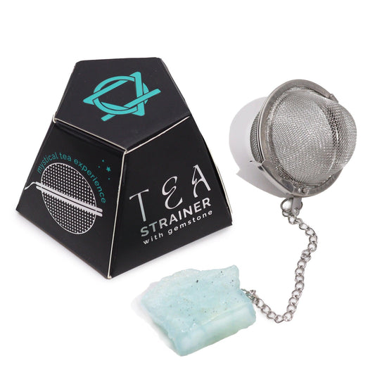 Raw Crystal Gemstone Tea Strainer - Aquamarine - DuvetDay.co.uk