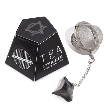 Raw Crystal Gemstone Tea Strainer - Black Obsidian - DuvetDay.co.uk