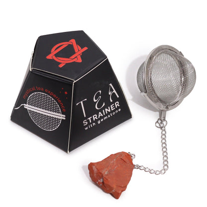 Raw Crystal Gemstone Tea Strainer - Red Jasper - DuvetDay.co.uk