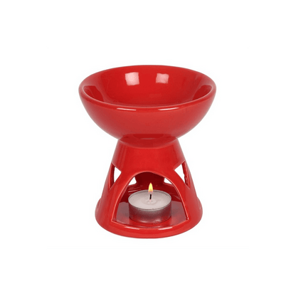 Red Deep Bowl Oil Burner - DuvetDay.co.uk