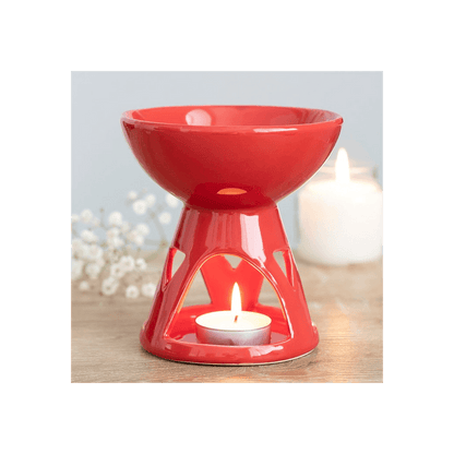 Red Deep Bowl Oil Burner - DuvetDay.co.uk