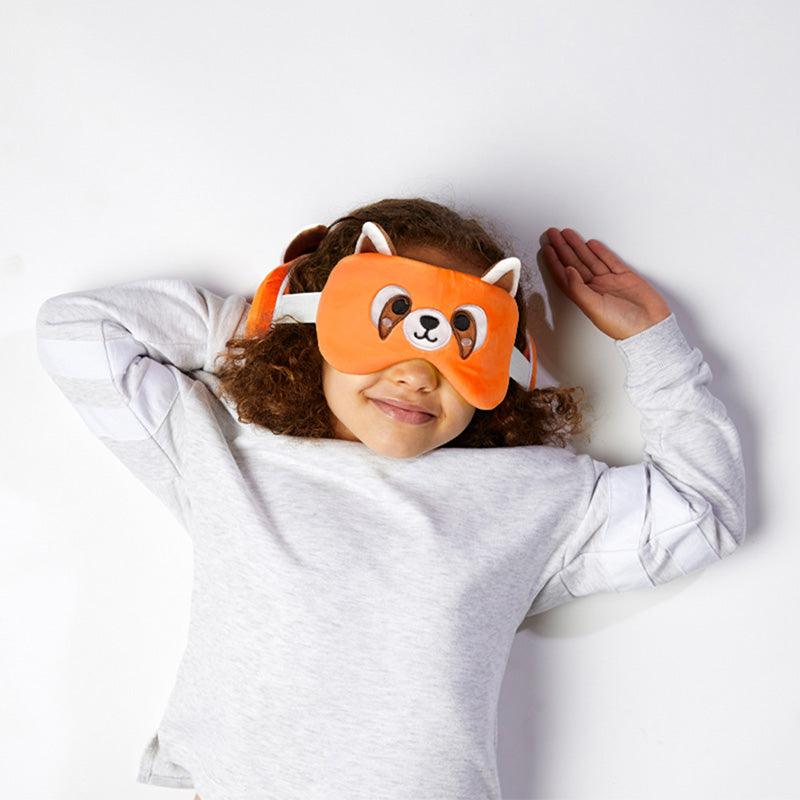 Red Panda Relaxeazzz Plush Round Travel Pillow & Eye Mask Set - DuvetDay.co.uk