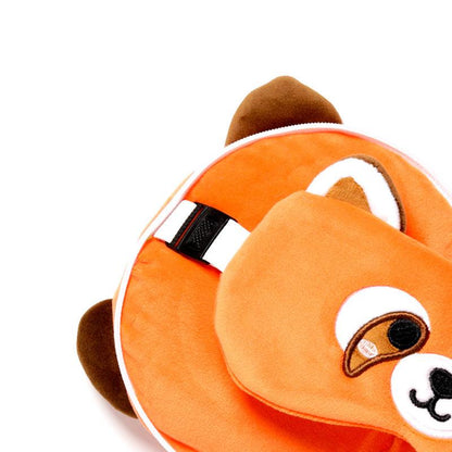 Red Panda Relaxeazzz Plush Round Travel Pillow & Eye Mask Set - DuvetDay.co.uk