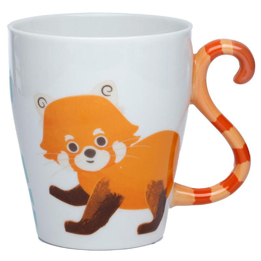 Red Panda Zooniverse Ceramic Tail Shaped Handle Mug - DuvetDay.co.uk