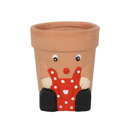 Red Pot Man Terracotta Plant Pot - DuvetDay.co.uk