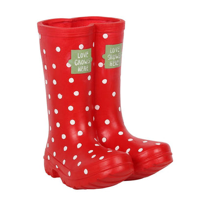 Red Welly Boot Planter - DuvetDay.co.uk