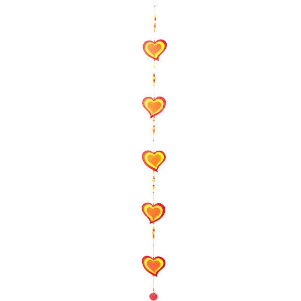Red/Yellow String Of Hearts - DuvetDay.co.uk