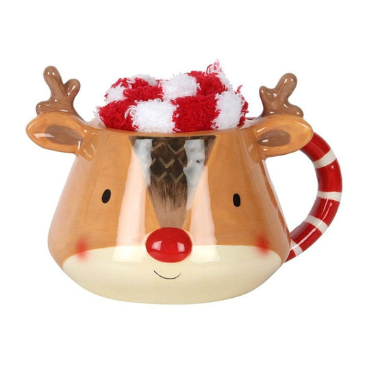 Reindeer Mug and Socks Set - DuvetDay.co.uk