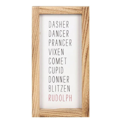 Reindeer Names Wooden Sign - DuvetDay.co.uk