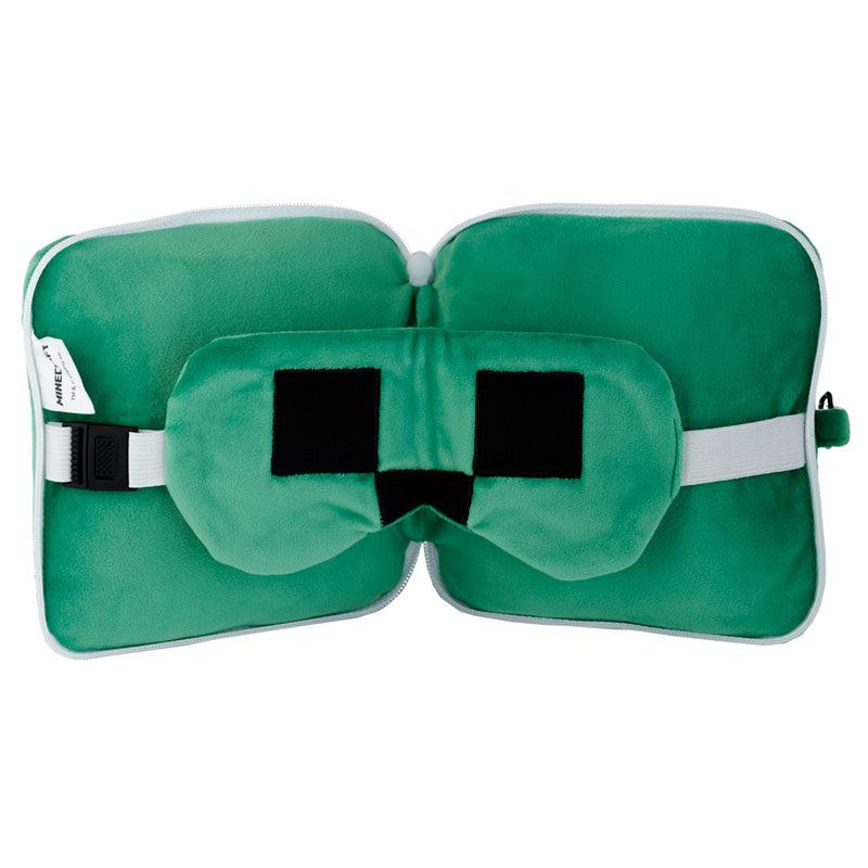 Relaxeazzz Minecraft Creeper Shaped Plush Travel Pillow & Eye Mask - DuvetDay.co.uk