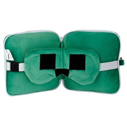 Relaxeazzz Minecraft Creeper Shaped Plush Travel Pillow & Eye Mask - DuvetDay.co.uk